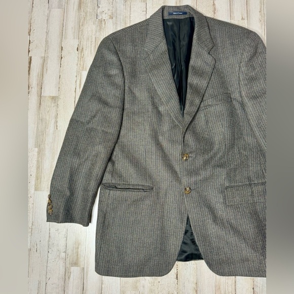 Vintage Ralph Ralph Lauren Blazer Jacket Men's 42R Gray Classic Houndstooth - Picture 3 of 11